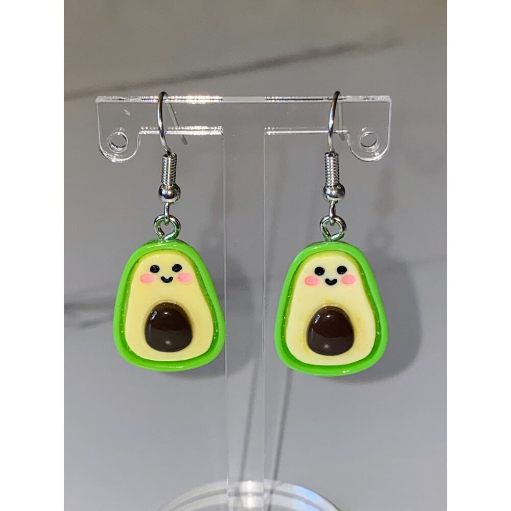 New Avacado Cartoon Cute Food Dangle Earrings Character Lightweight